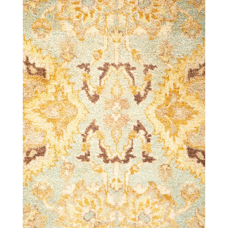 Overton Hand Knotted Wool Vintage Inspired Traditional Mogul Light Blue